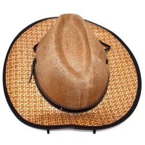 Tonpsom Straw Safari Hat Mexico Wide Brim Vintage Coastal Grandmother Cottagecor
